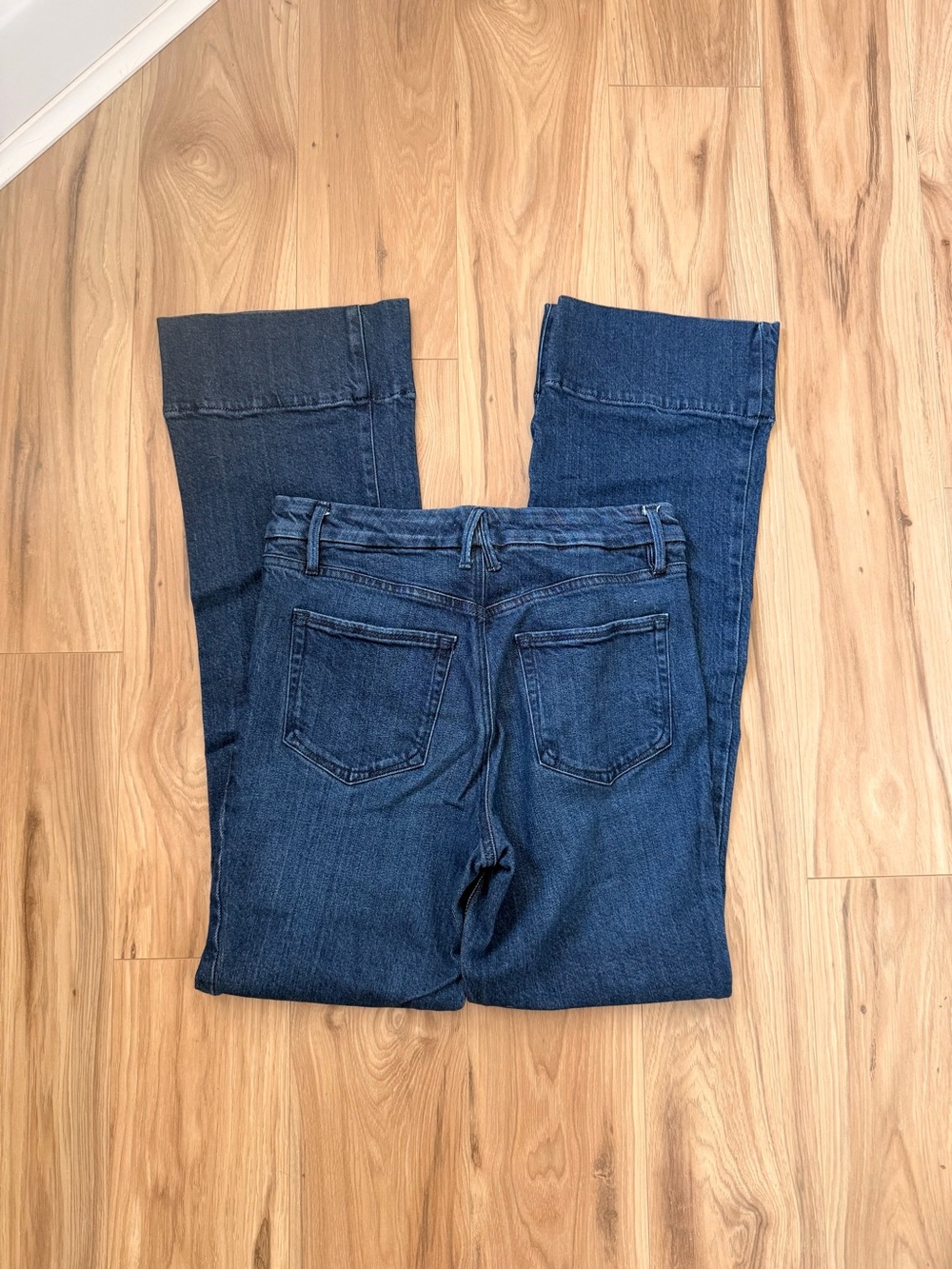 Good American Dark Blue Flare Jeans